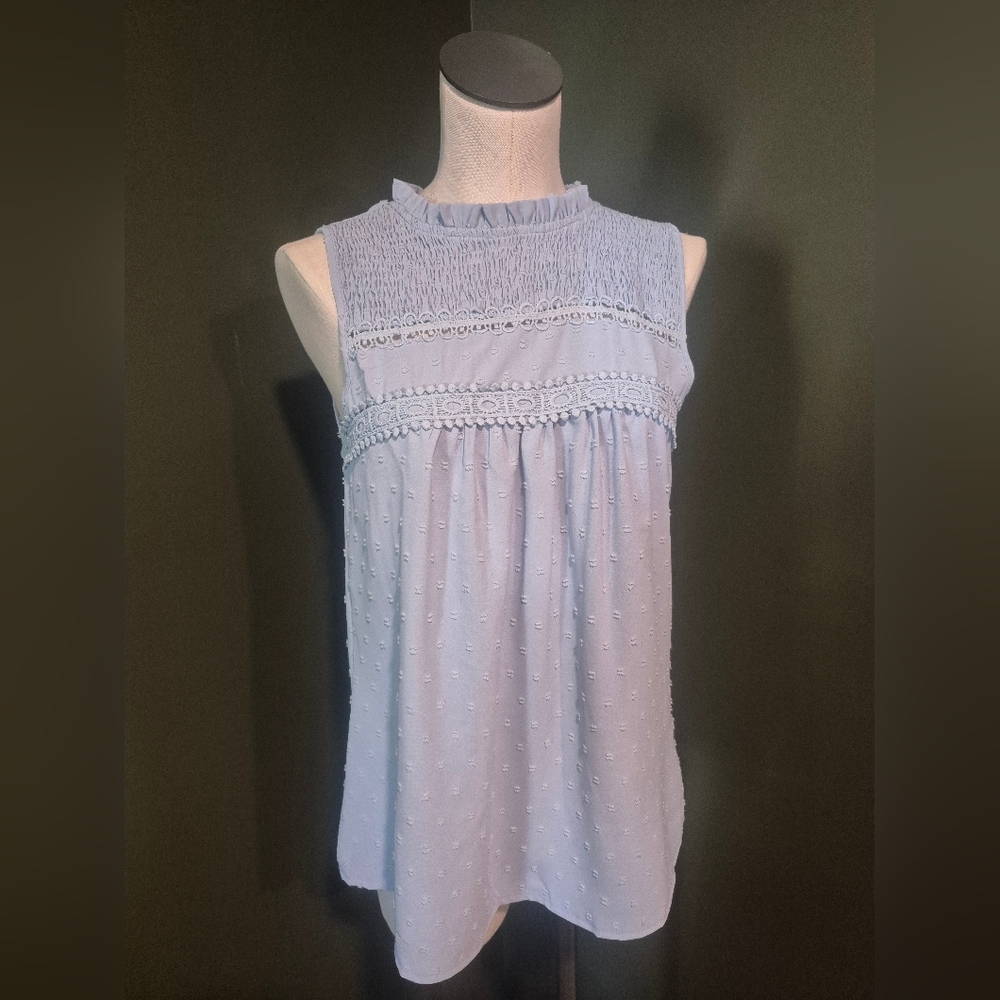 Elegant Blue Sleeveless Top
